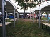 The beginning of setup on Friday evening