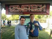 The great Patrick Davidson with his TI-85 at Maker Faire