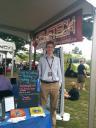 Christopher with our banners and first award