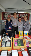 Cemetech's 2018 World Maker Faire crew: Qazz42, Kerm Martian, geekboy1011, and Mr Womp Womp