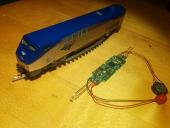 Pre-disassembly Kato N scale P42 with Digitrax SDN144K0a decoder