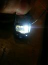 Testing off-white SMD LED for left ditch light (albeit at too-high current)