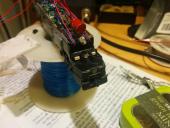 Another view of the three new LEDs in place, complete with wires.