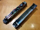 Completed view of interior wiring and light pipes.